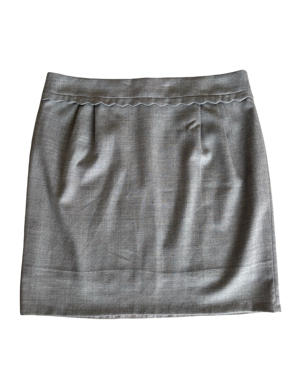 J.Crew Scallop Trim Wool Pencil Mini Skirt Gray Size 10 Style 02677